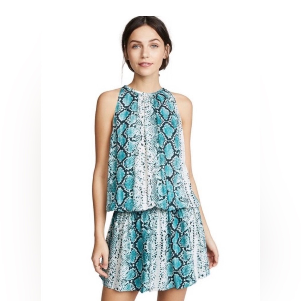 Ramy Brook Green Snake Skin Mini Dress